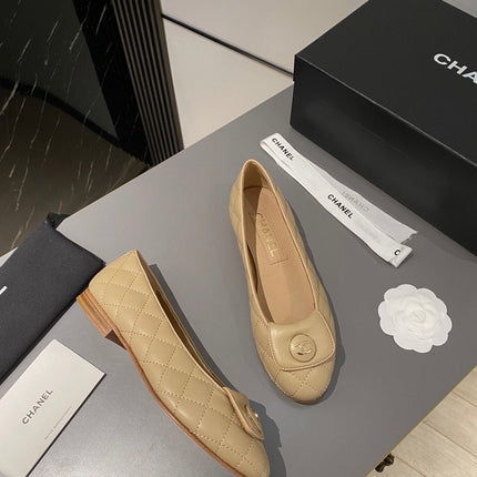 BALLET FLAT BEIGE CREAM LAMBSKIN