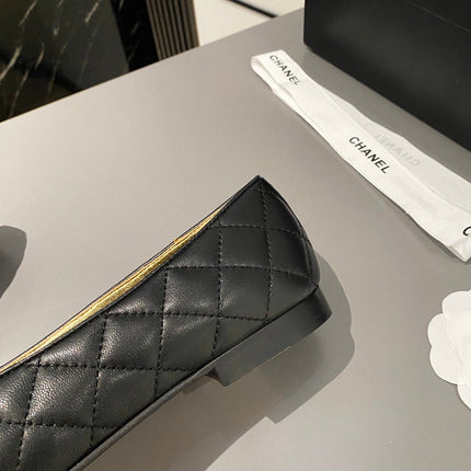 BALLET FLAT BLACK LAMBSKIN