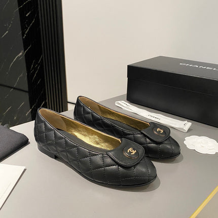 BALLET FLAT BLACK LAMBSKIN