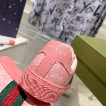GG ACE GG SUPREME TRAINER BRIGHT PINK CALFSKIN