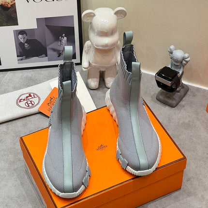 H FUN CLASSIC SNEAKER STYLISH LIGHT GRAY FABRIC