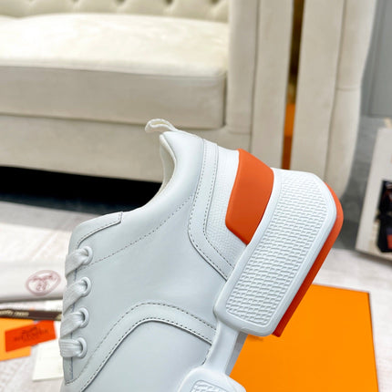 GIGA SNEAKER IN WHITE STITCHED MESH AND CALFSKIN