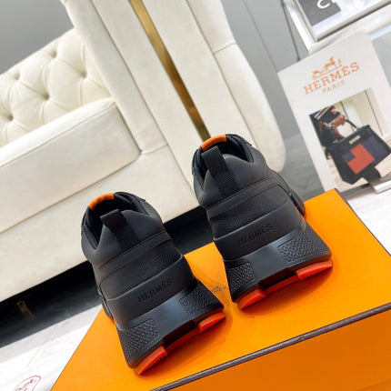 GIGA SNEAKER IN FULL BLACK STITCHED MESH AND CALFSKIN