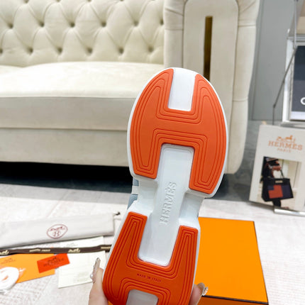 GIGA SNEAKER IN POWDER BLUE STITCHED MESH AND WHITE CALFSKIN