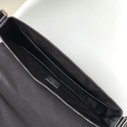 LV 25S SMALL DISTRICT CROSSBODY BAG 31 IN BLACK DAMIER GRAPHITE CANVAS AND CALFSKIN