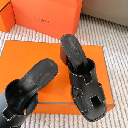 HELIA 60 SANDAL IN BLACK CALFSKIN