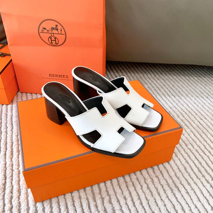 HELIA 60 SANDAL IN WHITE CALFSKIN