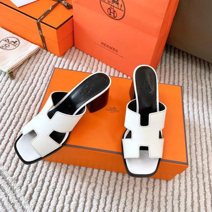 HELIA 60 SANDAL IN WHITE CALFSKIN
