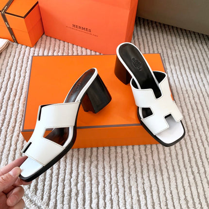 HELIA 60 SANDAL IN WHITE CALFSKIN