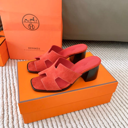 HELIA 60 SANDAL IN CHERRY RED SUEDE