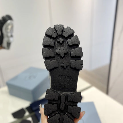 PRA BRUSHED LEATHER MONOLITH LOAFERS SILVER