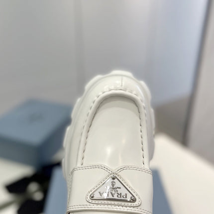 PRA BRUSHED LEATHER MONOLITH LOAFERS WHITE