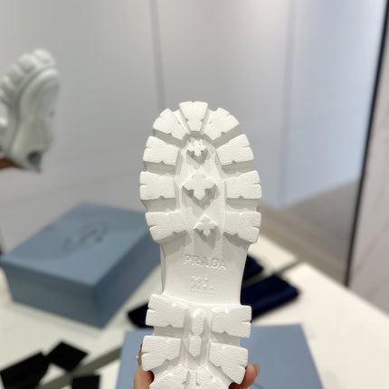 PRA BRUSHED LEATHER MONOLITH LACE-UP LOAFERS WHITE