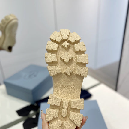 PRA BRUSHED LEATHER MONOLITH LACE-UP LOAFERS BEIGE