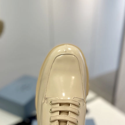 PRA BRUSHED LEATHER MONOLITH LACE-UP LOAFERS BEIGE