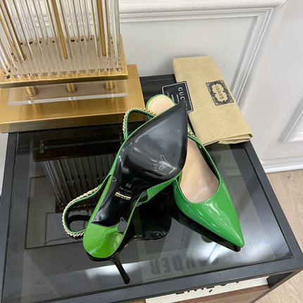 GG SIGNORIA SLINGBACK PUMP EMERALD LAMBSKIN