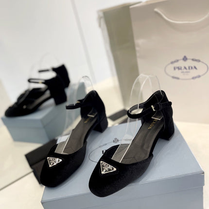 PRA MARY JANE PUMPS BLACK SATIN