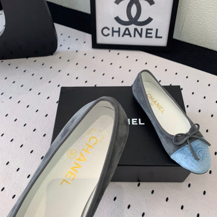 BALLET FLAT GREY MIX LIGHT BLUE VELVET
