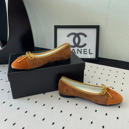 BALLET FLAT LIGHT BROWN MIX BROWN VELVET