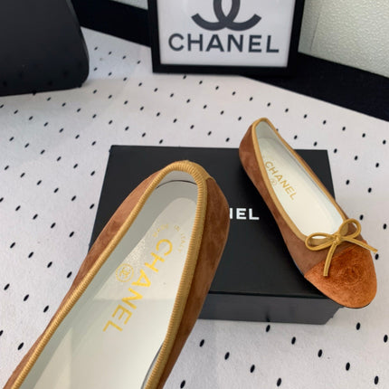 BALLET FLAT LIGHT BROWN MIX BROWN VELVET