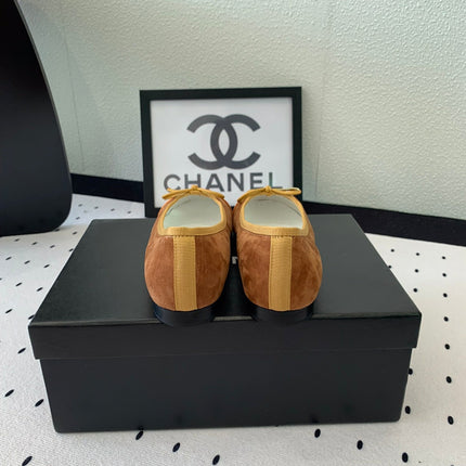 BALLET FLAT LIGHT BROWN MIX BROWN VELVET