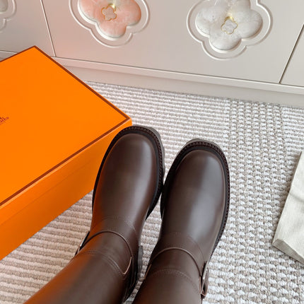 JAIME BOOT IN CHOCOLATE BROWN CALFSKIN