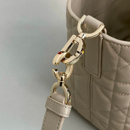 MINI TOUJOURS BUCKET BAG 18 IN BEIGE CANNAGE CALFSKIN