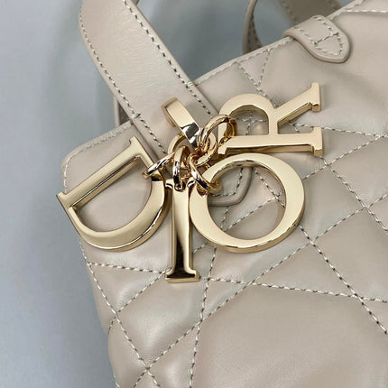 MINI TOUJOURS BUCKET BAG 18 IN BEIGE CANNAGE CALFSKIN