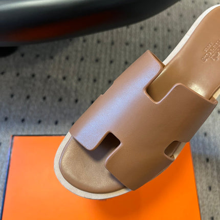 EZE SANDAL 85 MM IN BRONZE BROWN CALFSKIN