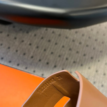 EZE SANDAL 85 MM IN BRONZE BROWN CALFSKIN