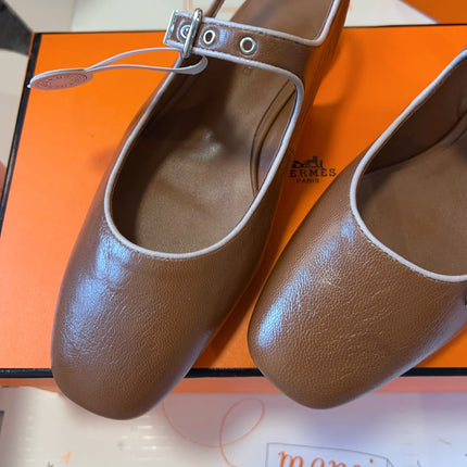 KLEO SLINGBACK IN BRONZE BROWN CALFSKIN