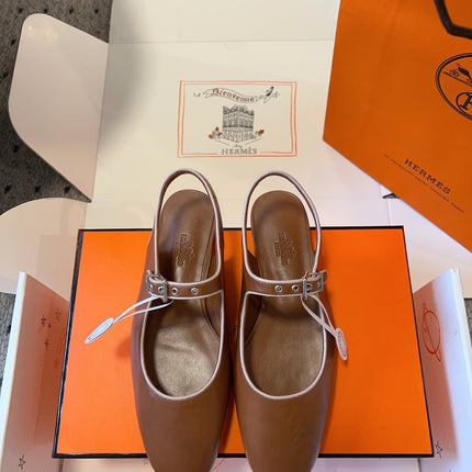 KLEO SLINGBACK IN BRONZE BROWN CALFSKIN