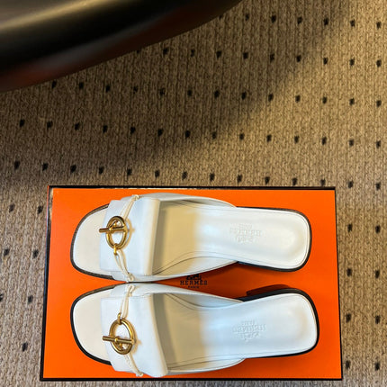 ILOT 55 MM SANDAL IN WHITE CALFSKIN