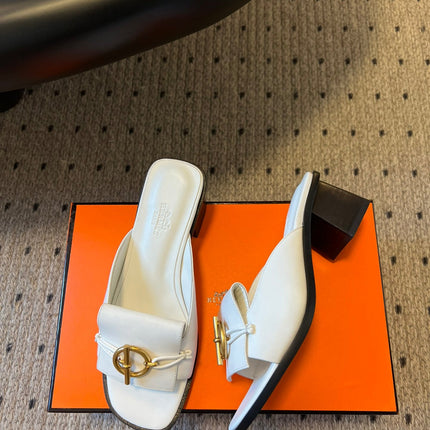 ILOT 55 MM SANDAL IN WHITE CALFSKIN