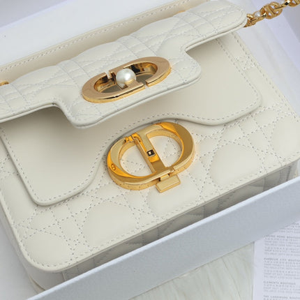 JOLIE TOP HANDLE BAG 19 IN WHITE CANNAGE CALFSKIN