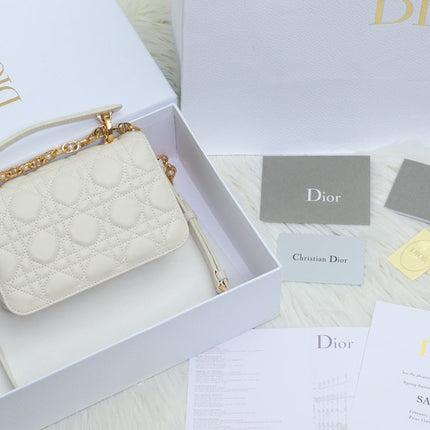 JOLIE TOP HANDLE BAG 19 IN WHITE CANNAGE CALFSKIN