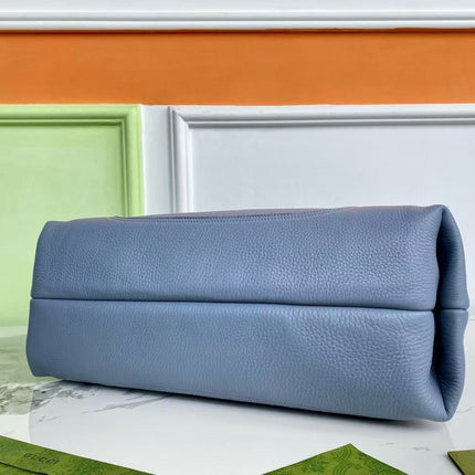 GG HORSEBIT HOBO BAG 46 IN LIGHT BLUE CALFSKIN GOLD HARDWARE