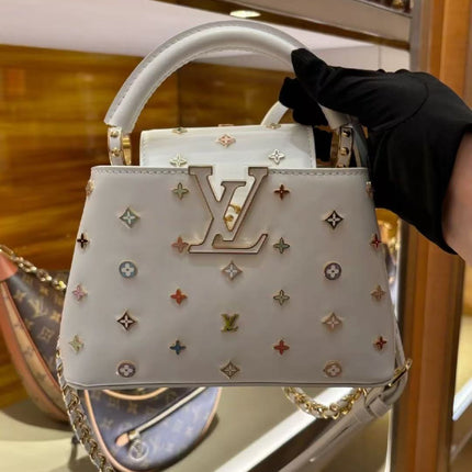 LV CAPUCINES 21 IN MULTICOLOR CALFSKIN GOLD HARDWARE TP2