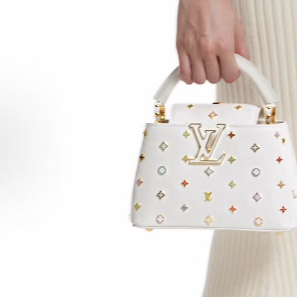 LV CAPUCINES 21 IN MULTICOLOR CALFSKIN GOLD HARDWARE TP2