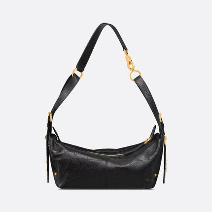 CD SHOULDER BAG 25 IN BLACK CALFSKIN GOLD HARDWARE TP2