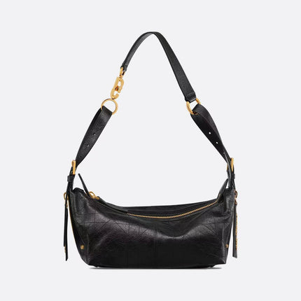 CD SHOULDER BAG 25 IN BLACK CALFSKIN GOLD HARDWARE TP2