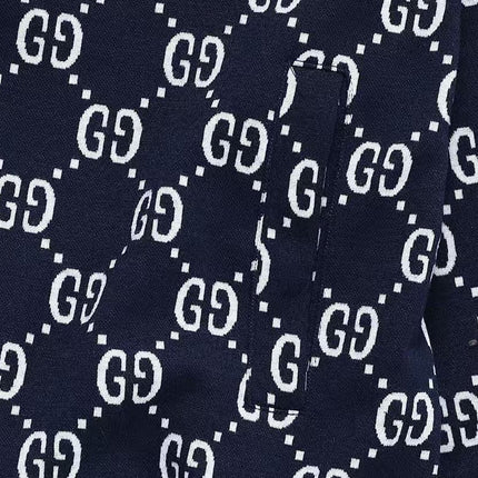 GUCCI ZIP-UP KNITTED JACKET IN NAVY BLUE