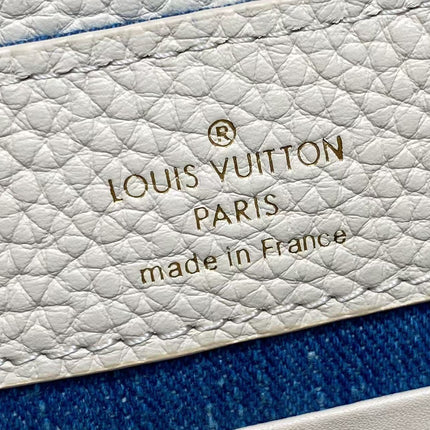 LV CAPUCINES BAG 21 PINIC IN COLORFUL DENIM GOLD HARDWARE