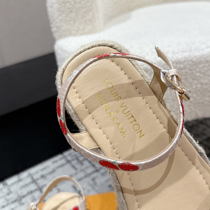 LV PLATFORM ESPADRILLE SANDALS 25S IN NUDE DENIM