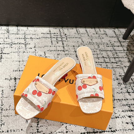 LV CHERRY HIGH HEELS 25S 55 MM IN NUDE DENIM STYLE 9