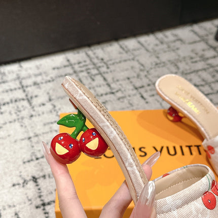 LV CHERRY HIGH HEELS 25S 55 MM IN NUDE DENIM STYLE 9