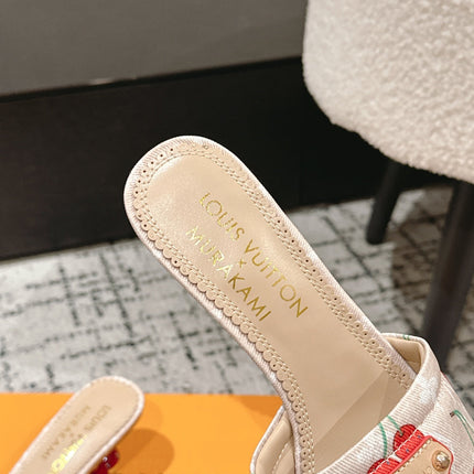 LV CHERRY HIGH HEELS 25S 55 MM IN NUDE DENIM STYLE 9