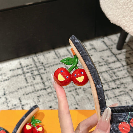 LV CHERRY HIGH HEELS 25S 55 MM IN CHARCOAL BLACK DENIM STYLE 10