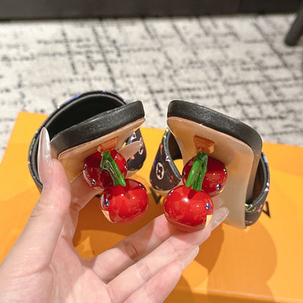 LV CHERRY HIGH HEELS 25S 55 MM IN BLACK CALFSKIN STYLE 14