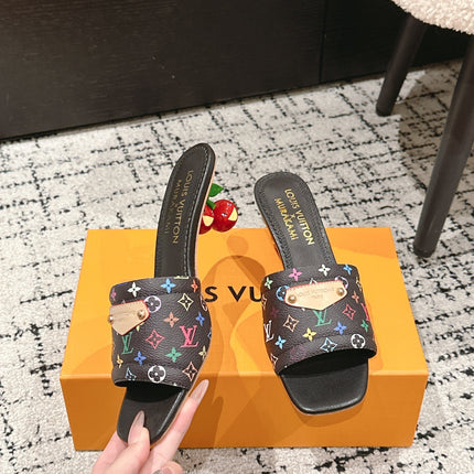 LV CHERRY HIGH HEELS 25S 55 MM IN BLACK CALFSKIN STYLE 14